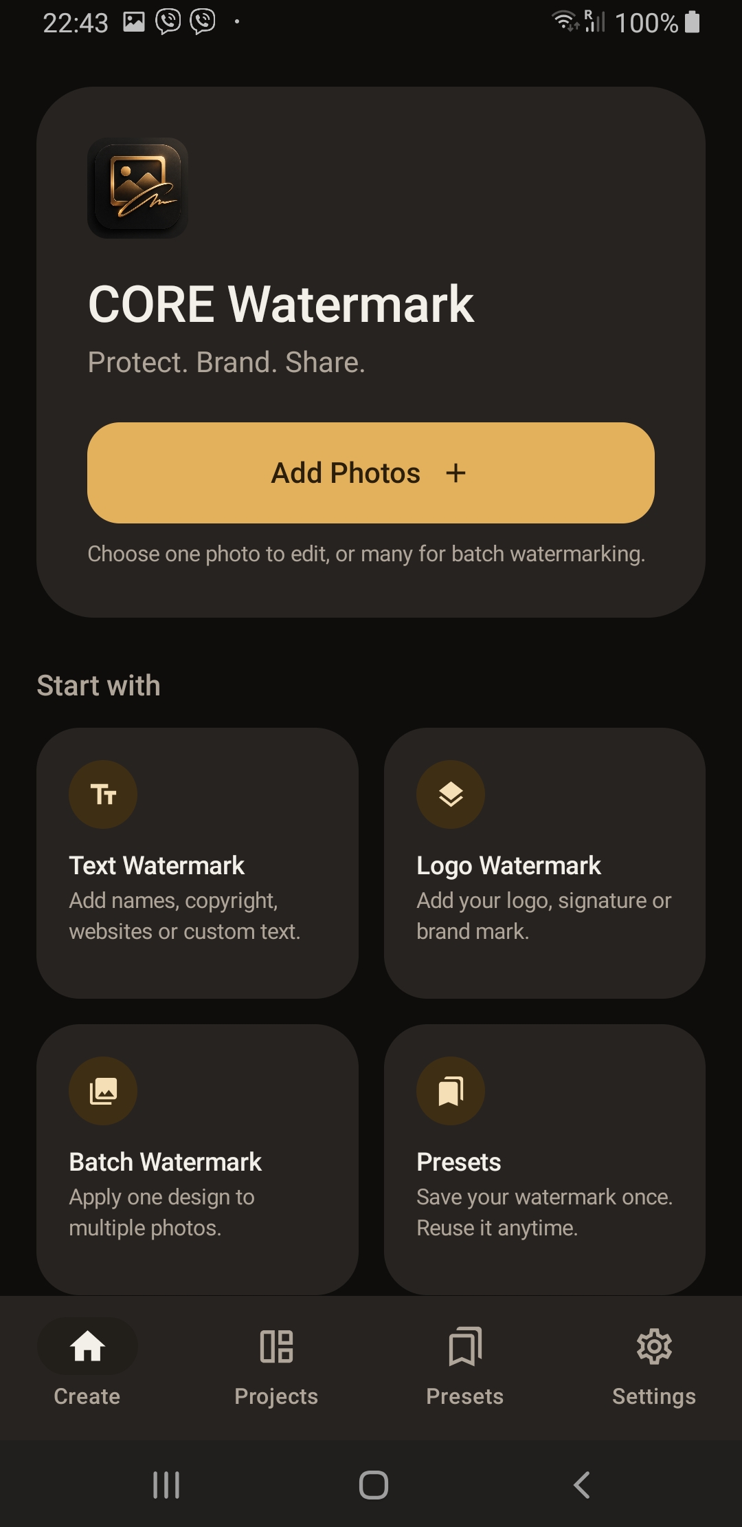 CORE Watermark Android app